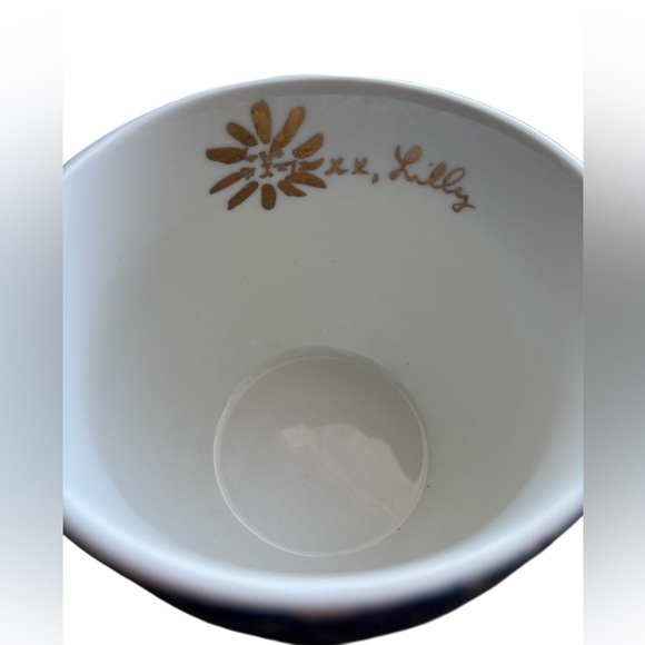 Lilly Pulitzer  Coffee Mug Cup Gold Trim Blue Purple & White Large 12 oz. - Picture 6 of 8